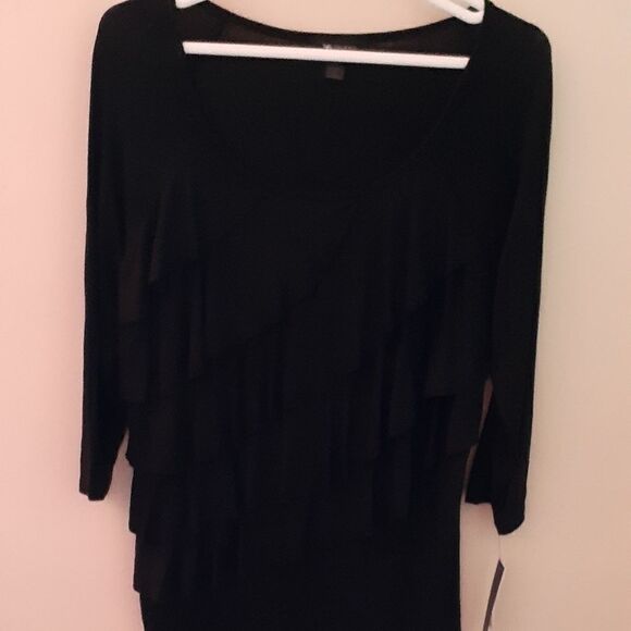 AB Studio Long Sleeve Ruffled Top Large NWT - Picture 1 of 10